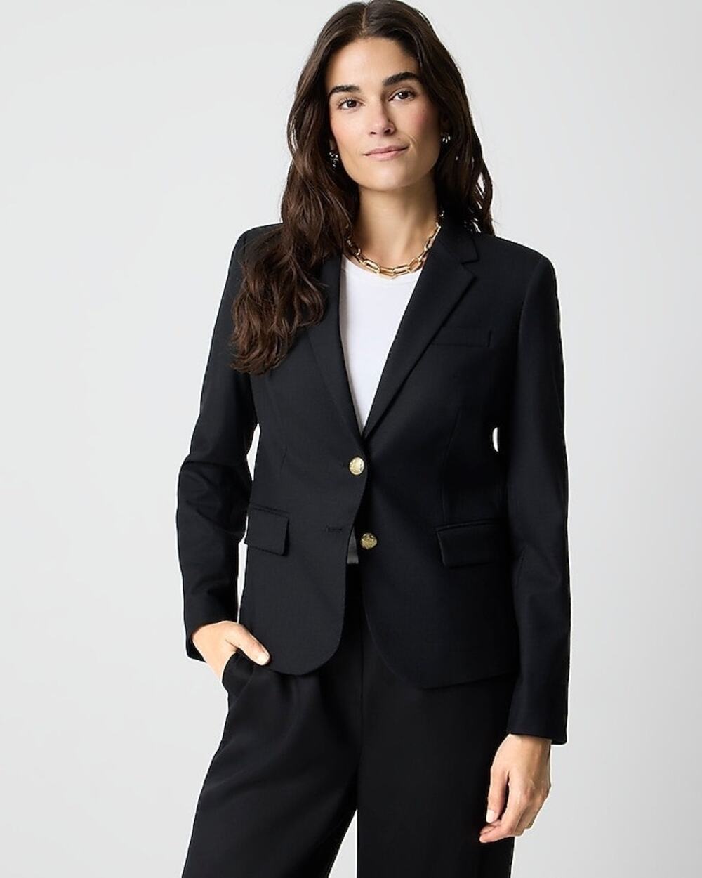 J.Crew Original Schoolboy Black Wool Classic Blazer Jacket Size 12